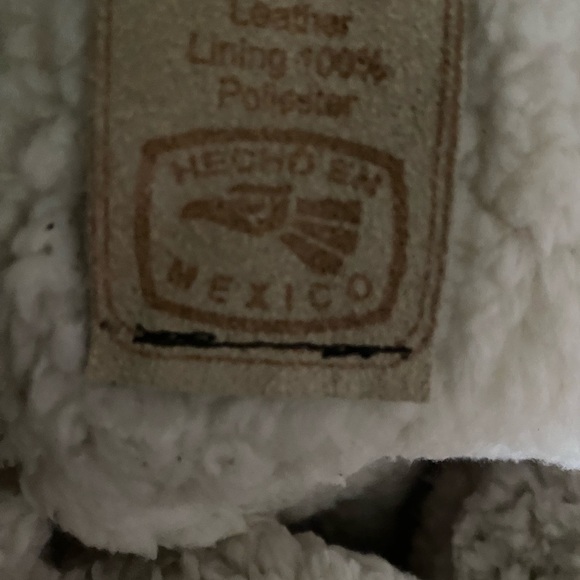 Vintage HECHO EN MEXICO Leather Suede Floral Western Brown Tan Fringed Poncho - Picture 5 of 16